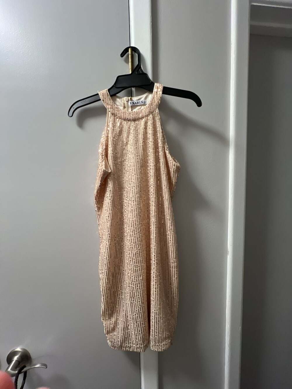 Exarus Sequin Halter Neck Mini Dress